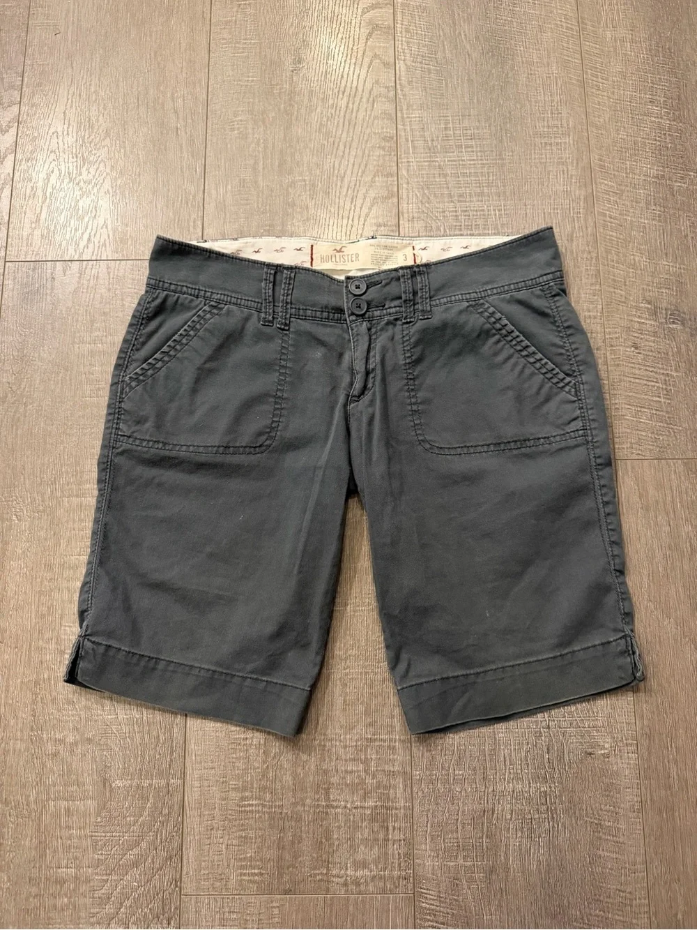 Hollister vintage y2k Women's Dark Gray Bermuda Shorts